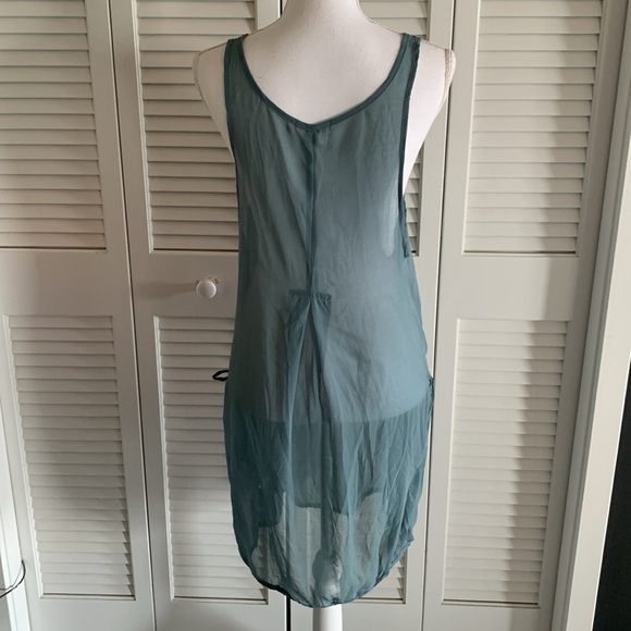Monoreno for Anthropologie Sheer Tunic Tank Dress Women’s Blue Pockets Sz Large - Picture 5 of 12